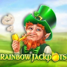 Rainbow Jackpots slot logo by Red Tiger Gaming at Betcave Casino